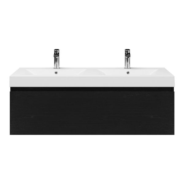 Solo badmeubel 120 cm mat zwart eiken