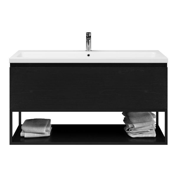Solo badmeubel 120 cm mat zwart eiken