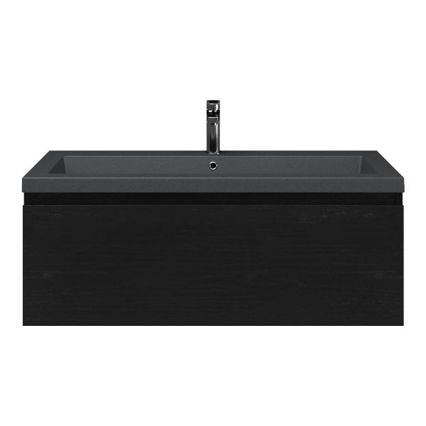Solo badmeubel 100 cm mat zwart eiken