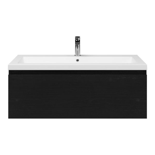 Solo badmeubel 100 cm mat zwart eiken