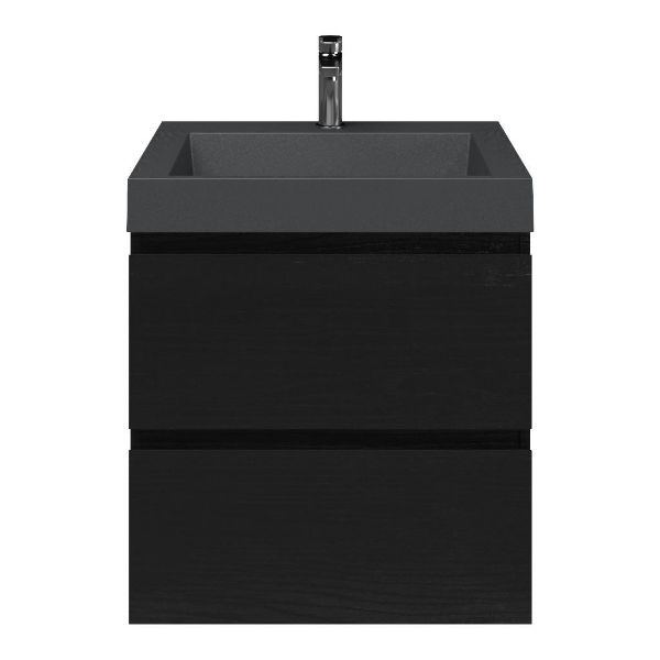 Gisella badmeubel 60 cm zwart mat eiken