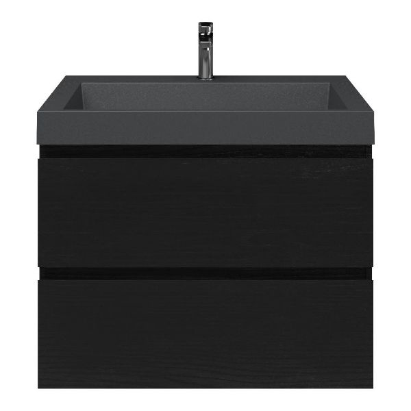 Gisella badmeubel 80 cm zwart mat eiken