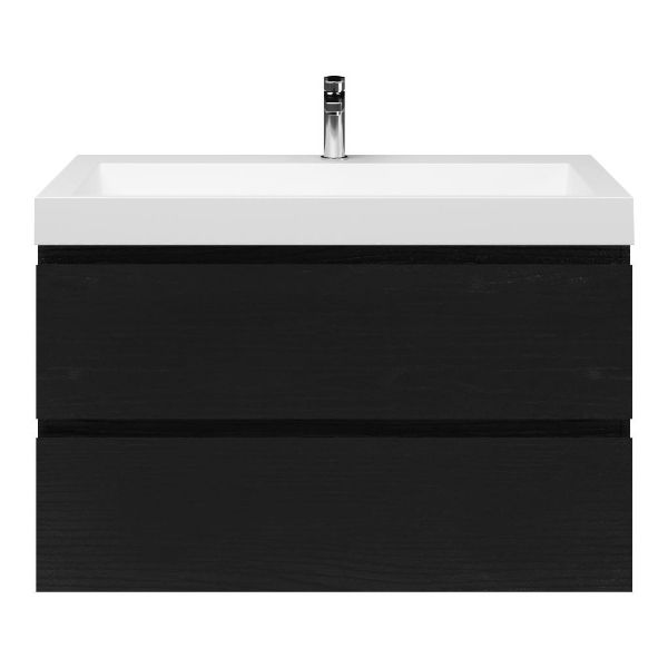 Gisella badmeubel 100 cm zwart mat eiken