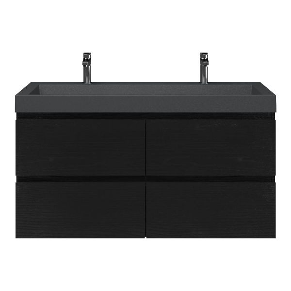 Gisella badmeubel 120 cm zwart mat eiken