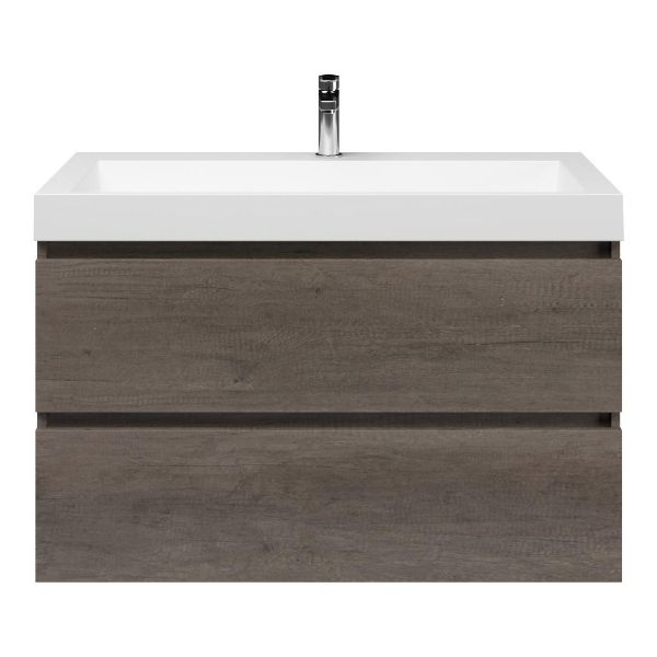 Bellanti Elena/Renzo-q badmeubel 100x46 2 softclose laden olm donker grijs greeploos quartz wastafel mat wit met 1 kraangat