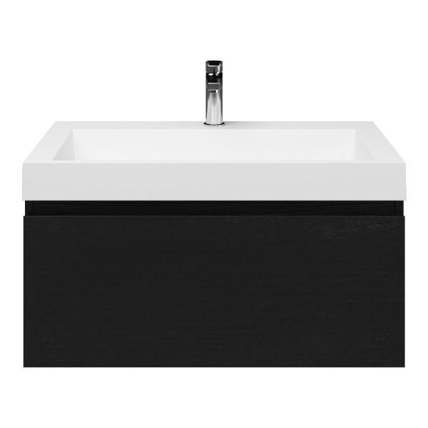 Solo badmeubel 80 cm mat zwart eiken