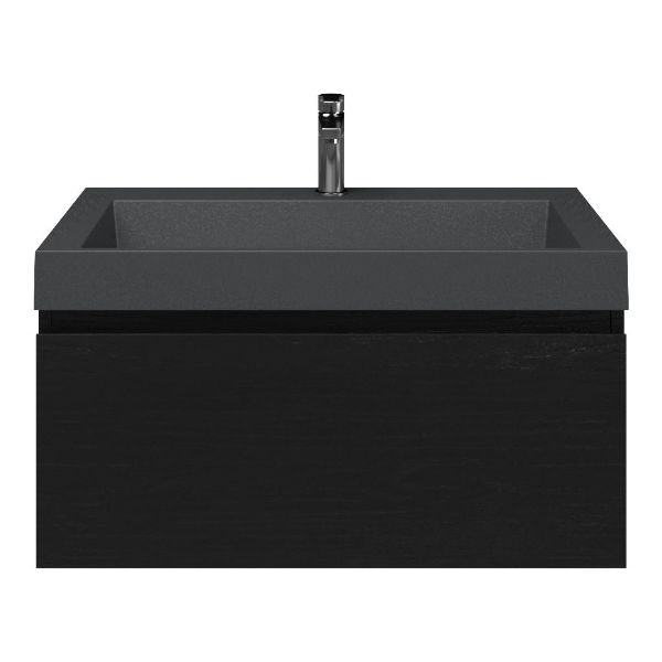 Solo badmeubel 80 cm mat zwart eiken