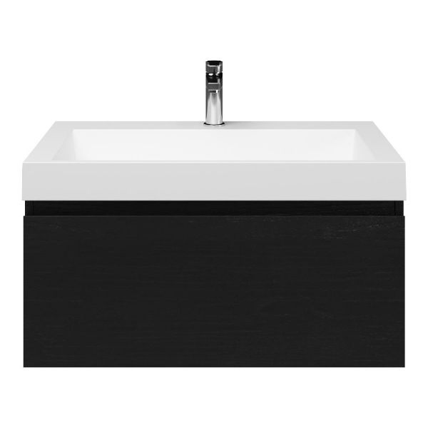 Solo badmeubel 80 cm mat zwart eiken