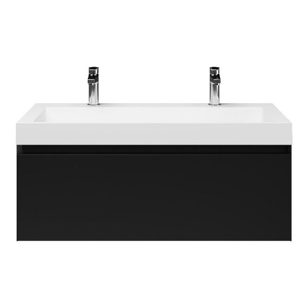Solo badmeubel 100 cm zwart mat