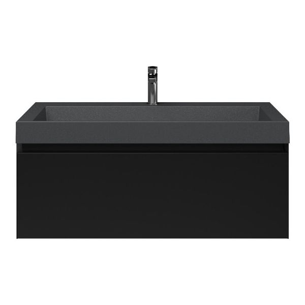 Solo badmeubel 100 cm zwart mat