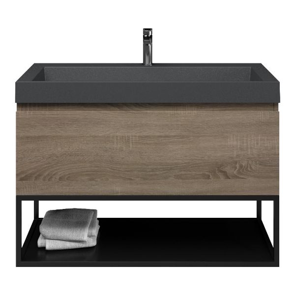 Solo badmeubel 100 cm eiken donker