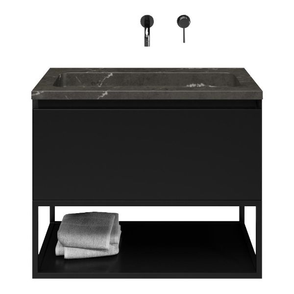Solo badmeubel 80 cm zwart mat