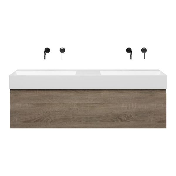 Solo badmeubel 140 cm eiken donker