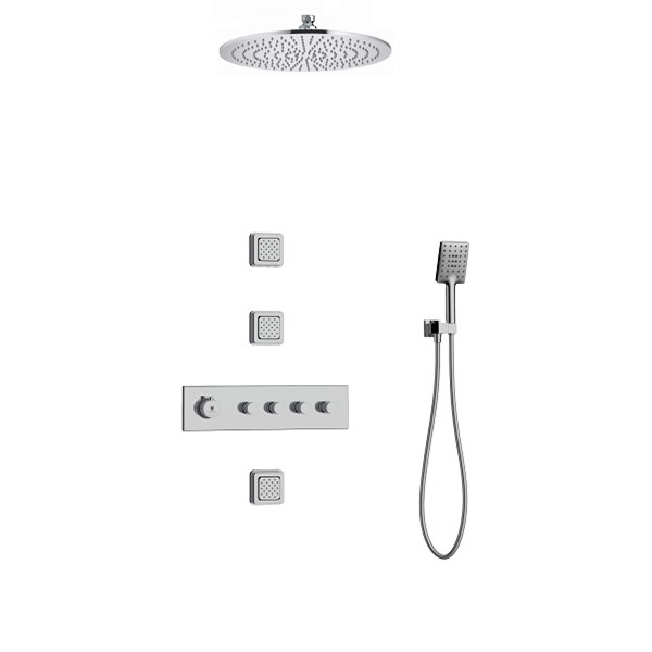 Elze regendoucheset chroom