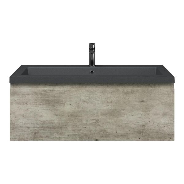Solo badmeubel 100 cm steigerhout look grijs