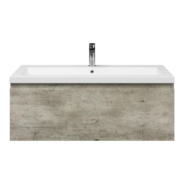 Solo badmeubel 100 cm steigerhout look grijs