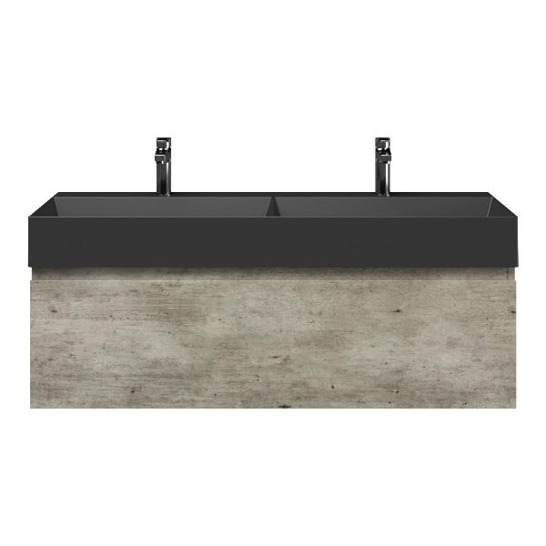 Solo badmeubel 120 cm steigerhout look grijs