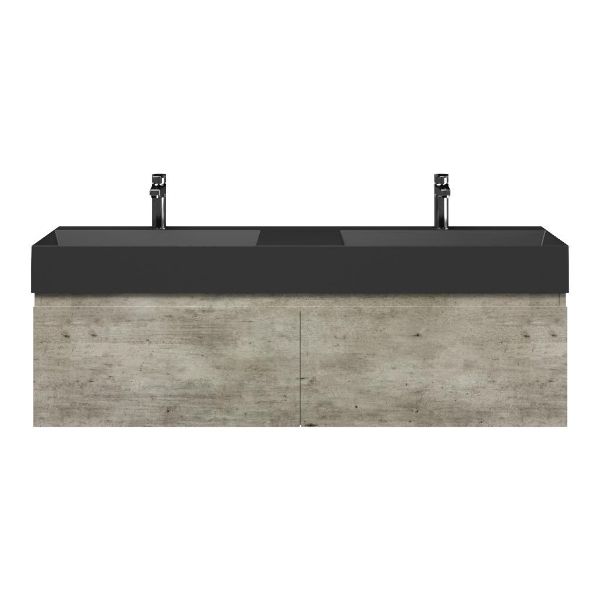 Solo badmeubel 140 cm steigerhout look grijs