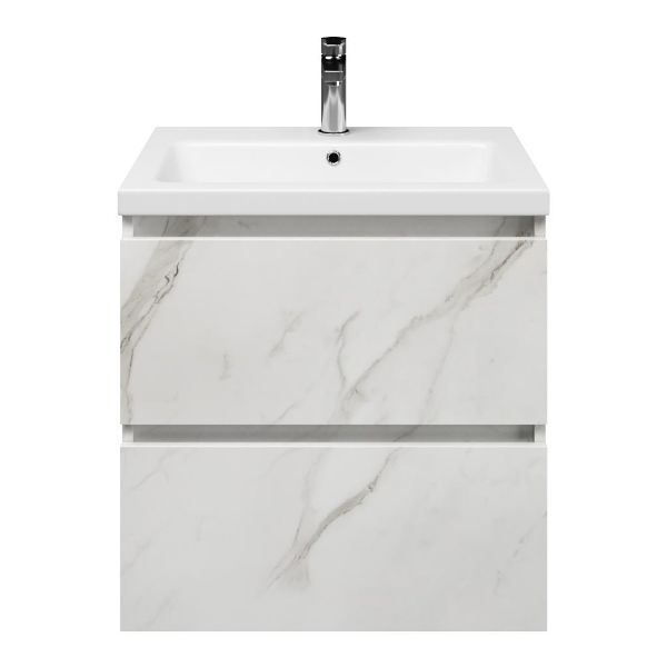 Elena badmeubel 60 cm marmer structuur wit