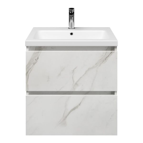 Elena badmeubel 60 cm marmer structuur wit