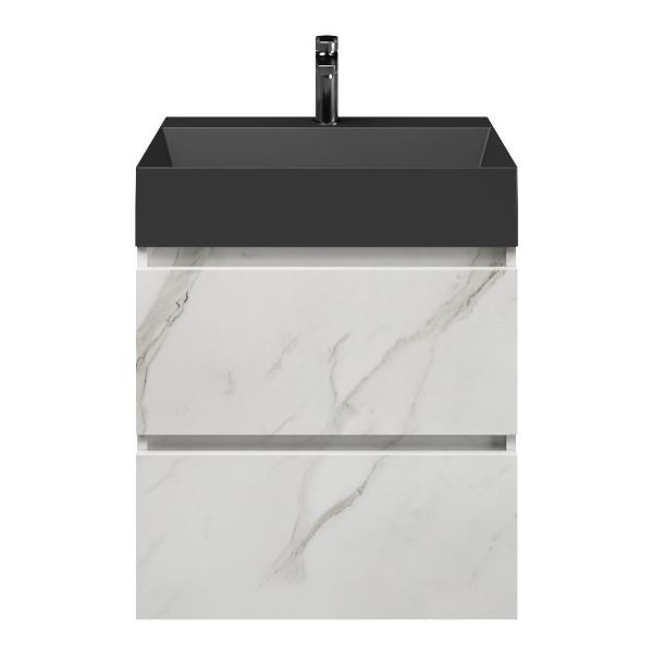 Elena badmeubel 60 cm marmer structuur wit