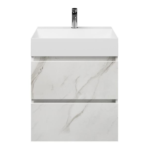 Elena badmeubel 60 cm marmer structuur wit