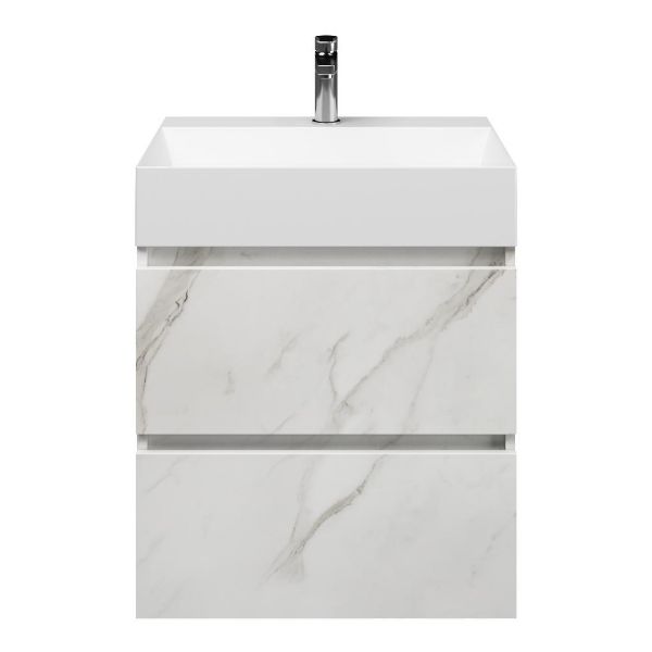 Elena badmeubel 60 cm marmer structuur wit