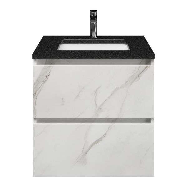 Elena badmeubel 60 cm marmer structuur wit