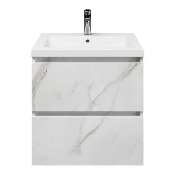Elena badmeubel 60 cm marmer structuur wit
