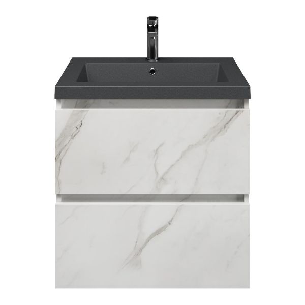 Elena badmeubel 60 cm marmer structuur wit