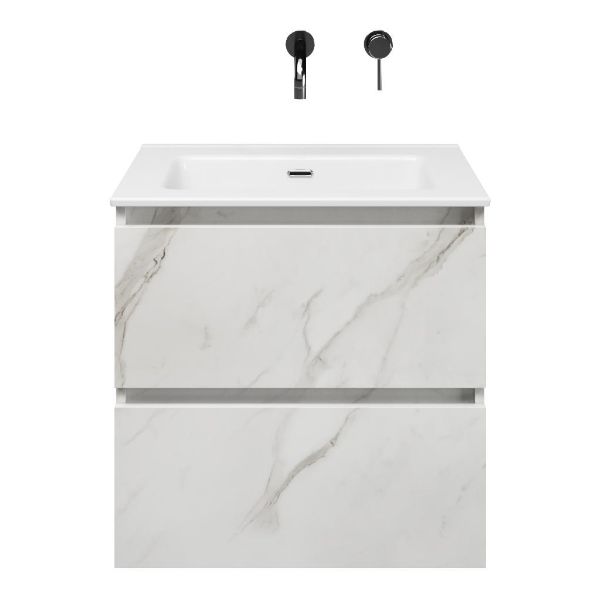 Elena badmeubel 60 cm marmer structuur wit