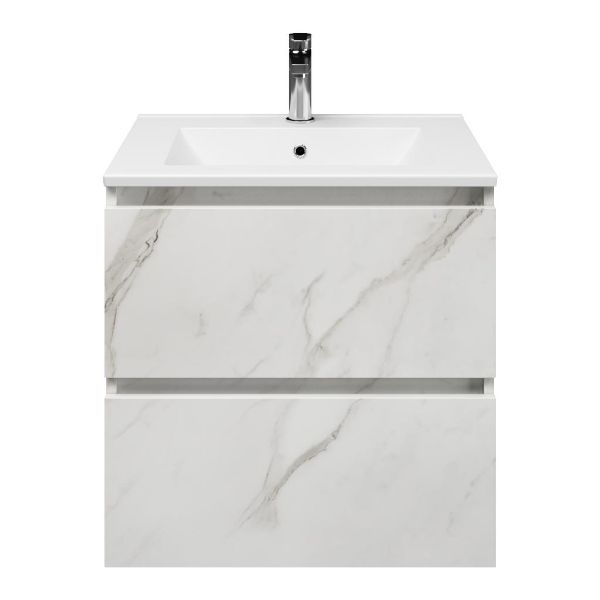 Elena badmeubel 60 cm marmer structuur wit