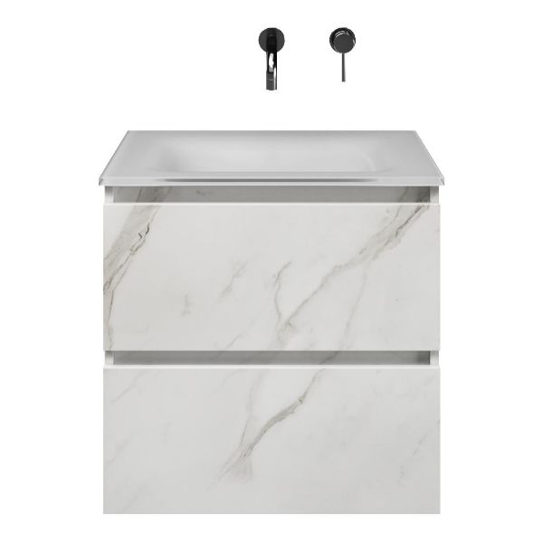 Elena badmeubel 60 cm marmer structuur wit