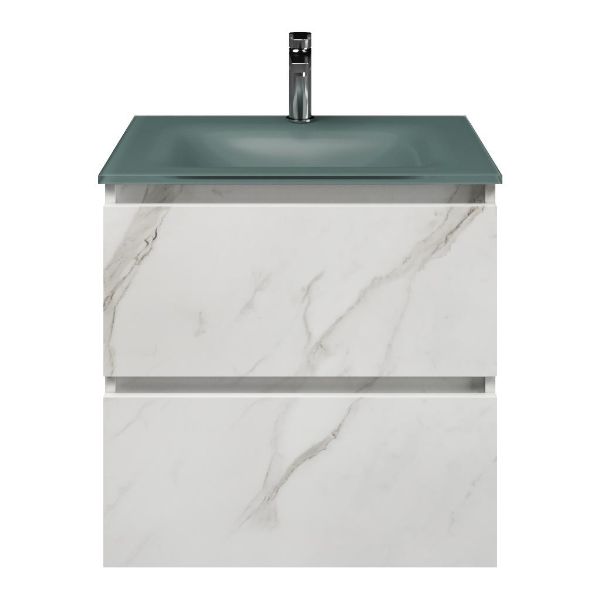 Elena badmeubel 60 cm marmer structuur wit