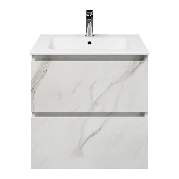 Elena badmeubel 60 cm marmer structuur wit