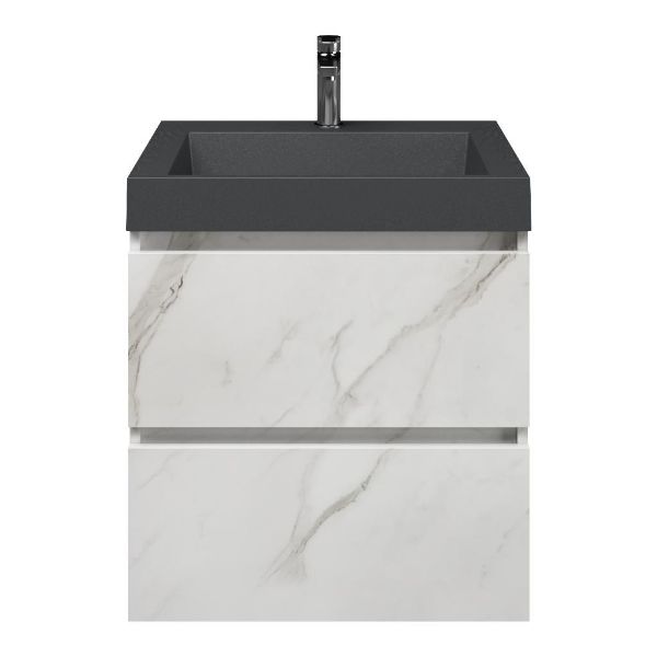 Elena badmeubel 60 cm marmer structuur wit