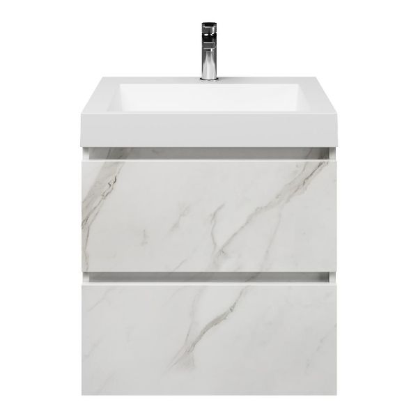 Elena badmeubel 60 cm marmer structuur wit