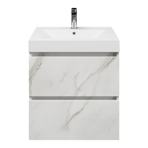 Elena badmeubel 60 cm marmer structuur wit