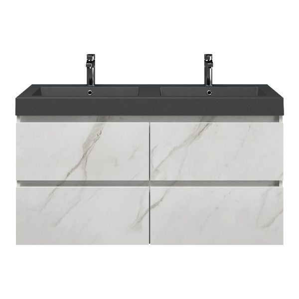 Elena badmeubel 120 cm marmer structuur wit