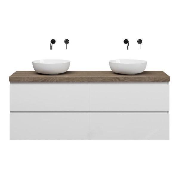 Gisella badmeubel 160 cm wit hoogglans