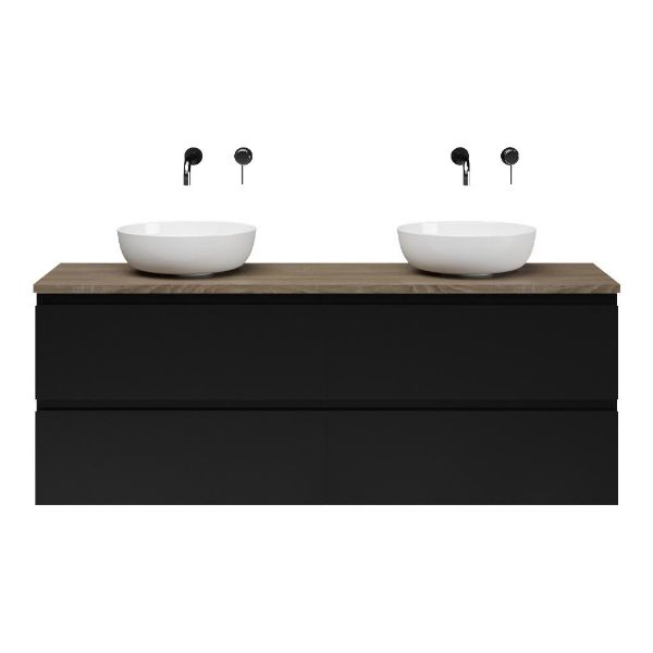 Gisella badmeubel 160 cm zwart mat