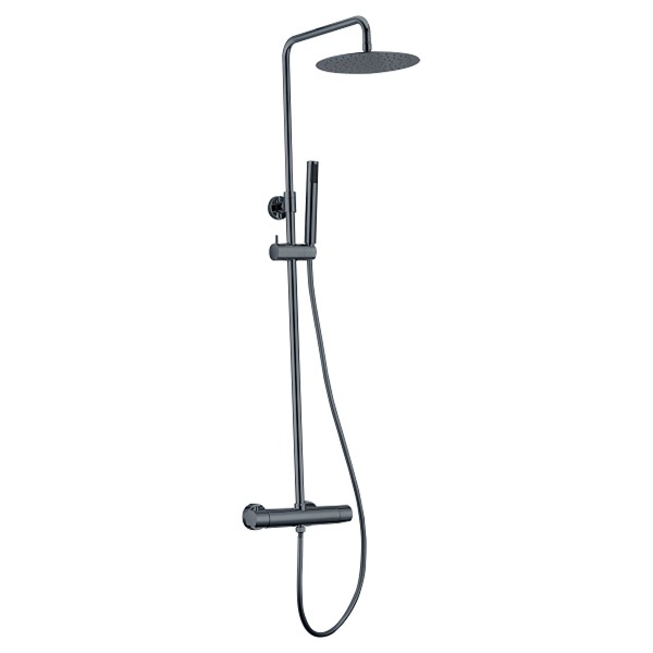 Gero regendoucheset gunmetal licht grijs