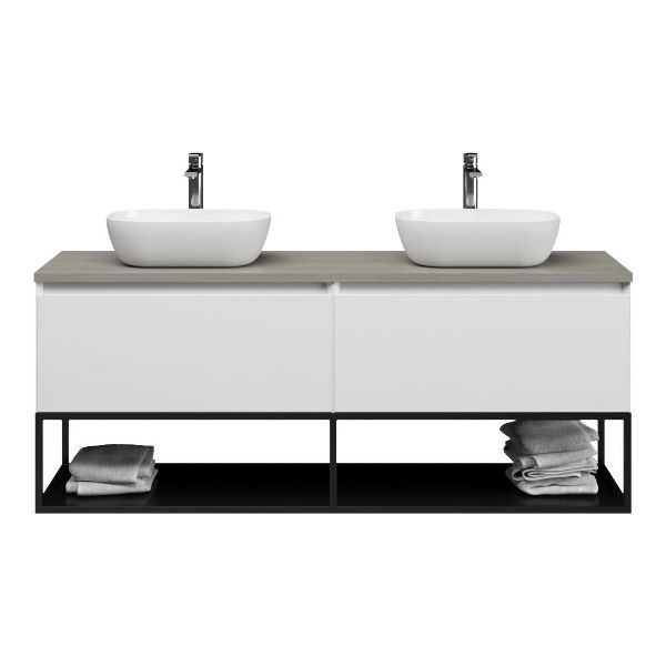 Solo badmeubel 160 cm hoogglans wit