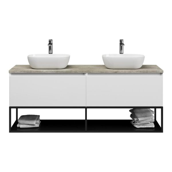 Solo badmeubel 160 cm hoogglans wit