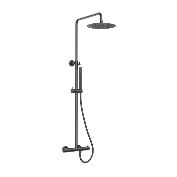 Tilo regendoucheset gunmetal licht grijs