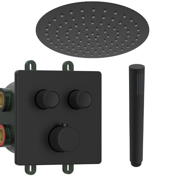 Verlin regendoucheset mat zwart