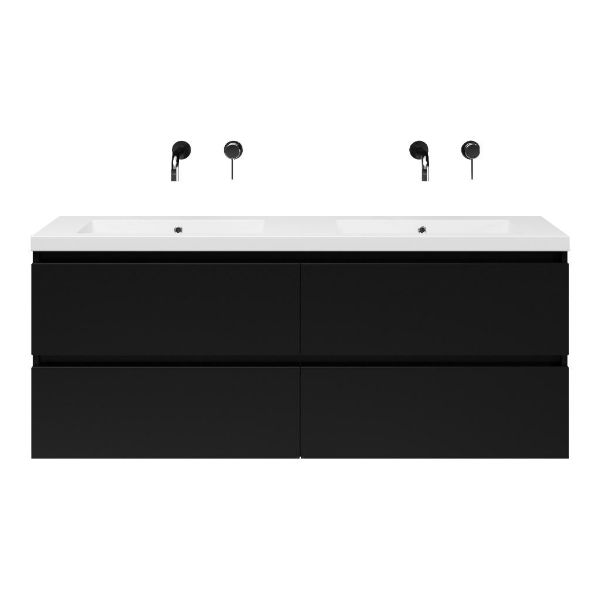 Gia badmeubel 140 cm mat zwart