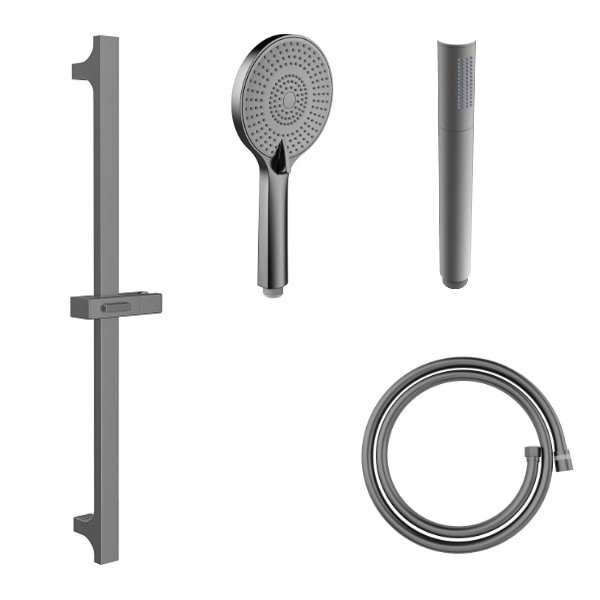 Dex glijstangset 70 cm gunmetal licht grijs