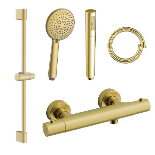 Slide glijstangset 70 cm geborsteld goud