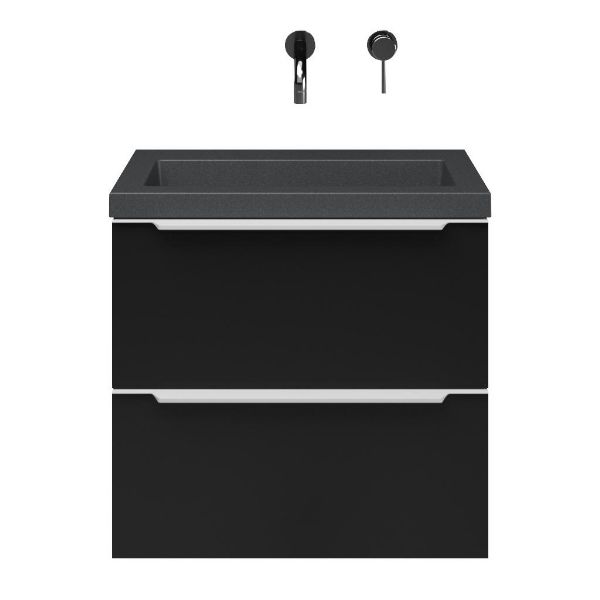 Ambra badmeubel 60 cm mat zwart